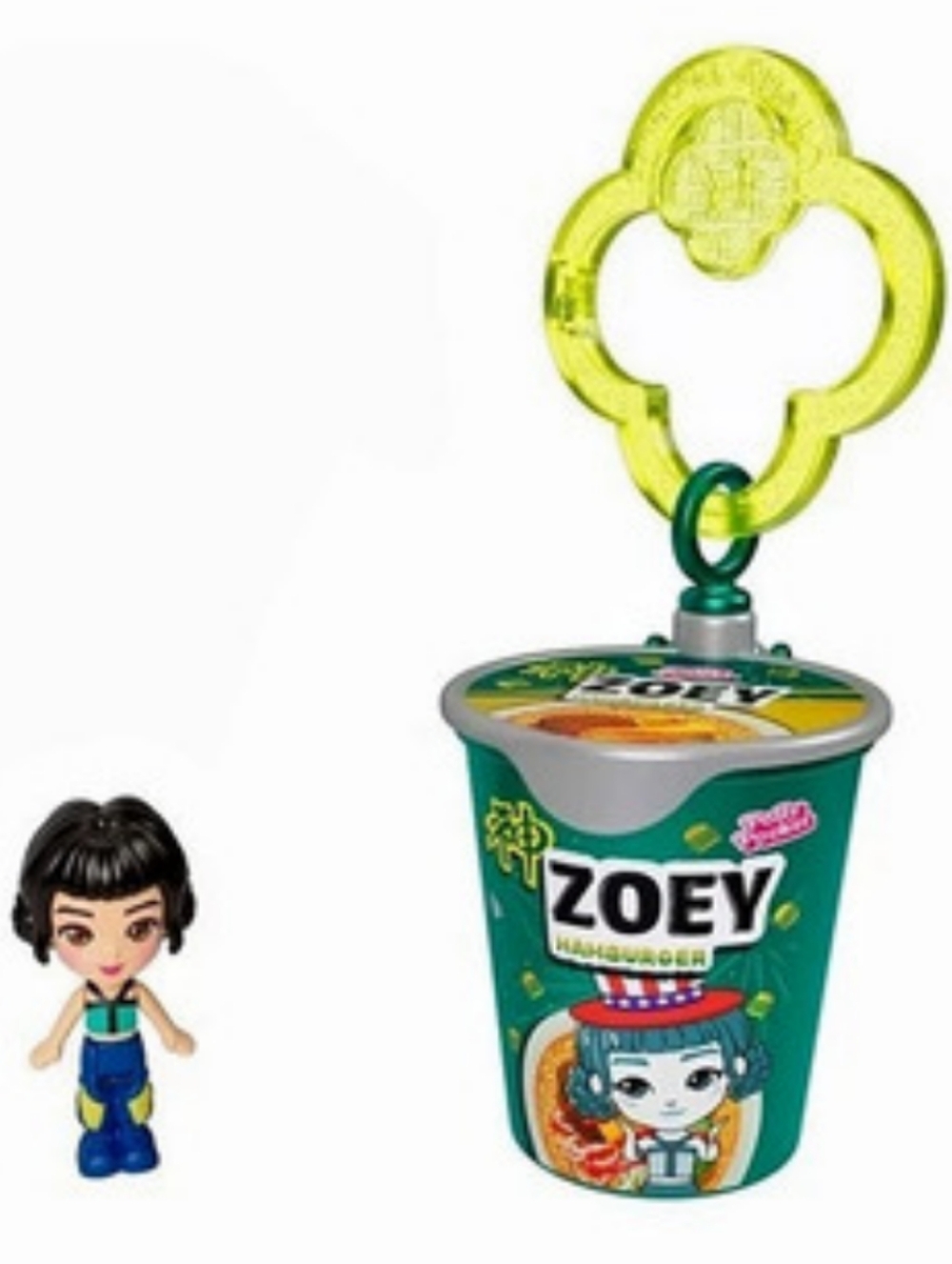 NWT Polly Pocket x KPop Demon Hunters Zoey Ramen Cup Keychain